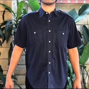 Causal Navy Blue Button Up